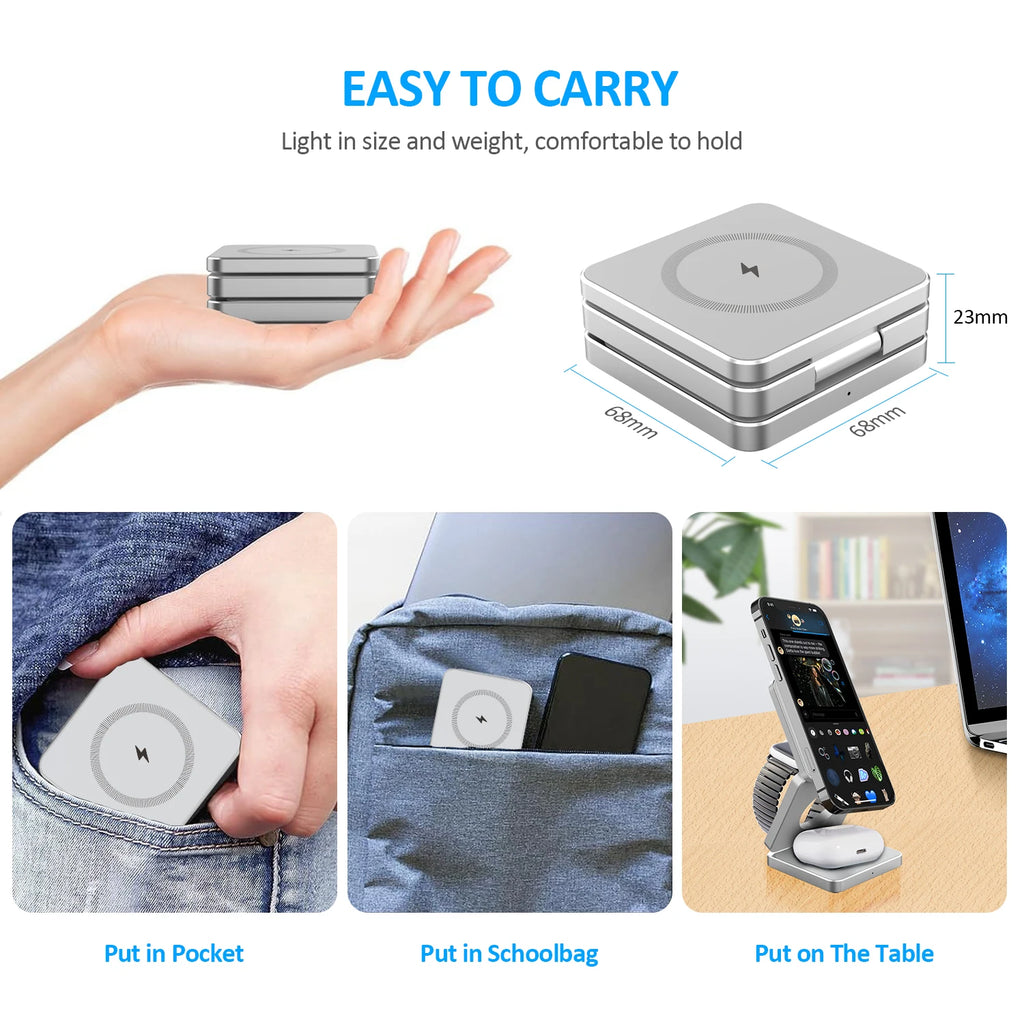 Magnetic Foldable Wireless Charger 3 in 1