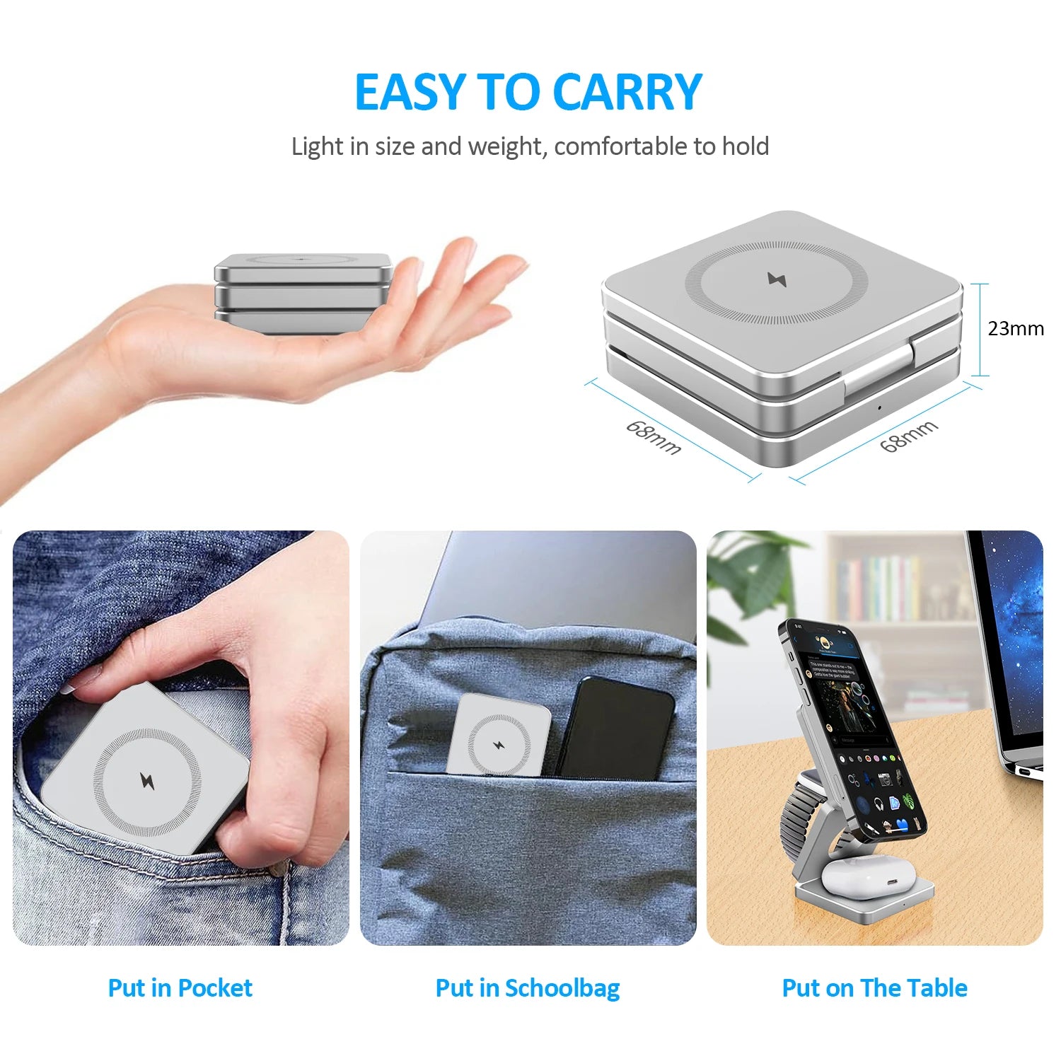 Magnetic Foldable Wireless Charger 3 in 1