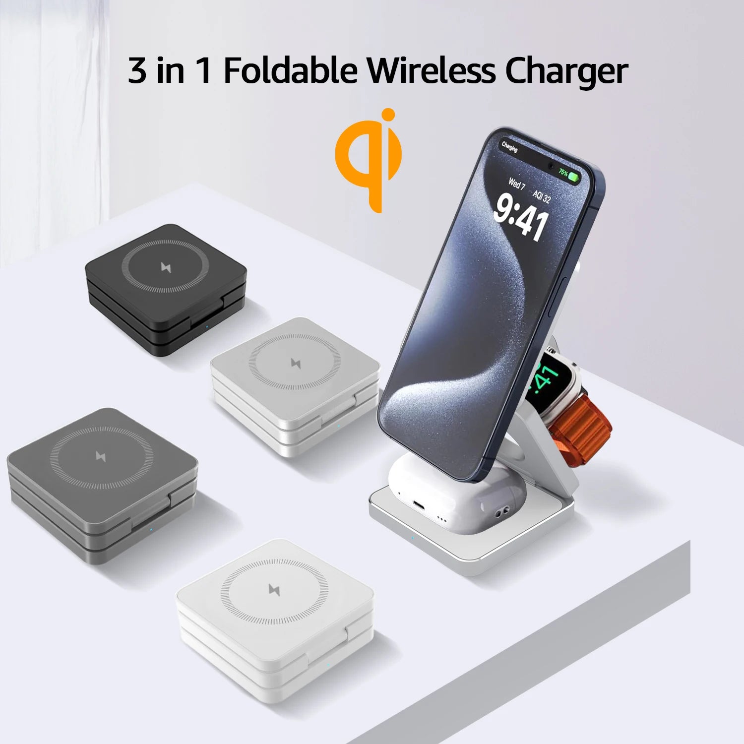 Magnetic Foldable Wireless Charger 3 in 1