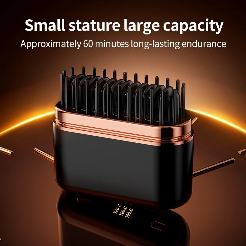Dual-Use Mini Wireless Electric Hair Brush