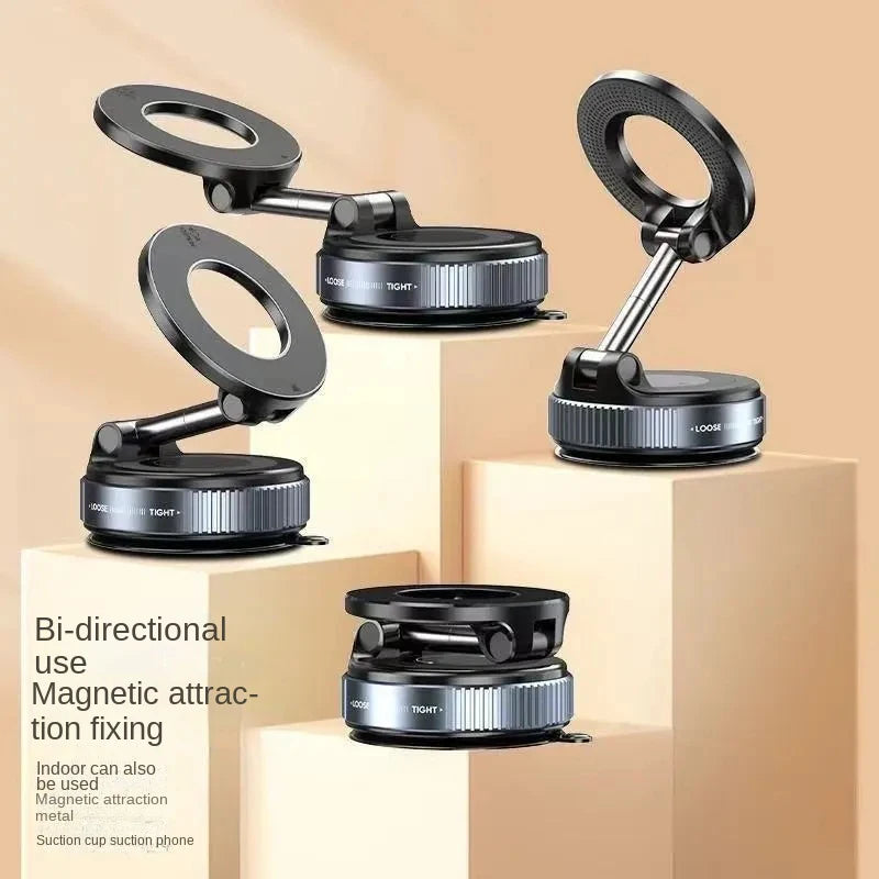 Vacuum magnetic car phone holder