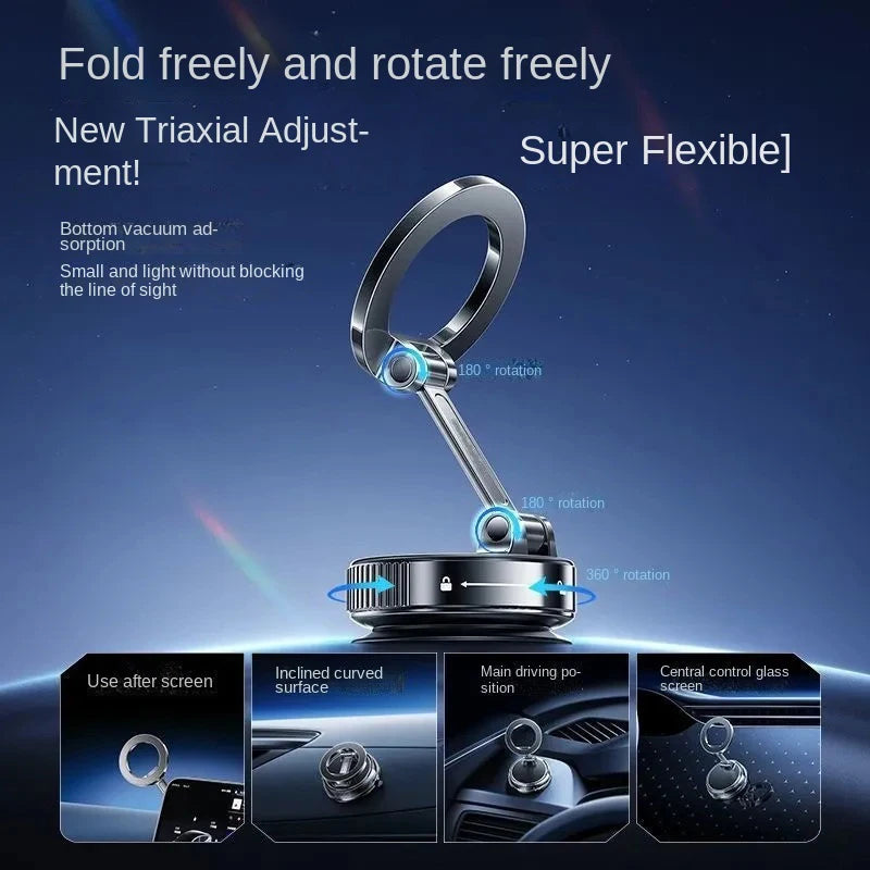 Vacuum magnetic car phone holder