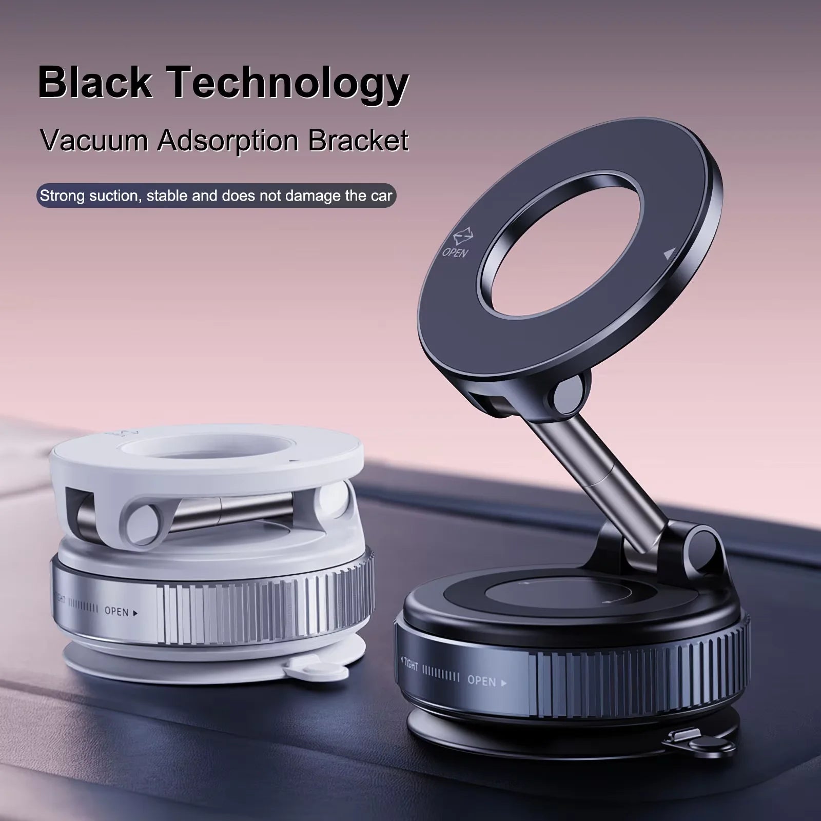 Vacuum magnetic car phone holder