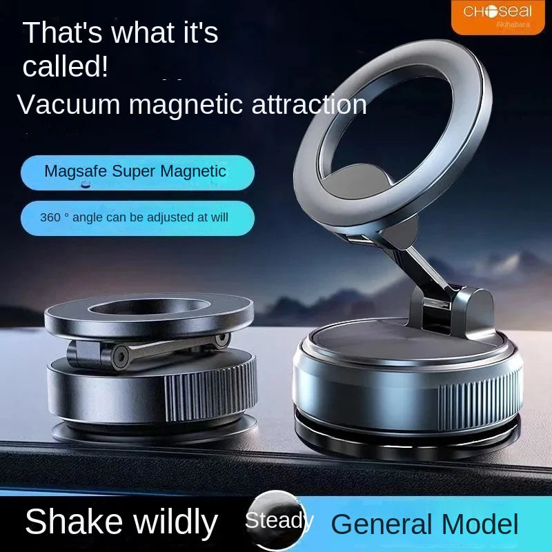 Vacuum magnetic car phone holder